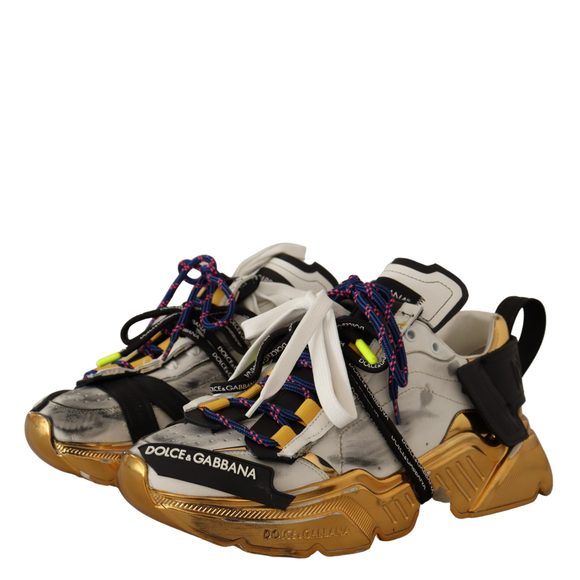 Dolce & Gabbana Multicolor Gold Leather Daymaster Sneakers - Picture 6 of 6